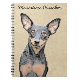 Miniatur Pinscher Malerei Niedliche Original Hunde Notizblock