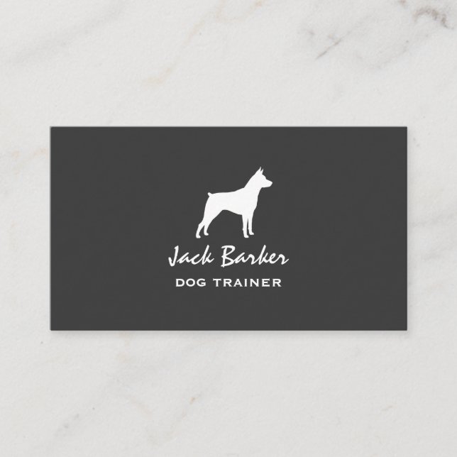 Miniatur Pinscher Silhouette Visitenkarte (Vorderseite)