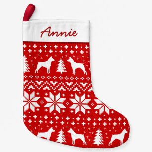 Miniatur Pinscher Silhouetten Muster Niedlich MinP Kleiner Weihnachtsstrumpf