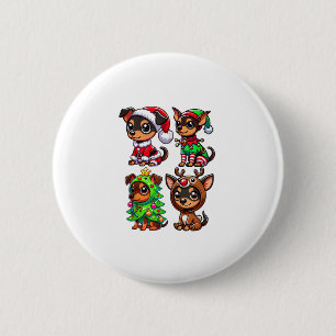 Miniatur Pinscher Weihnachtsbaum Santa Elf Costum Button