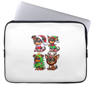 Miniatur Pinscher Weihnachtsbaum Santa Elf Costum Laptopschutzhülle