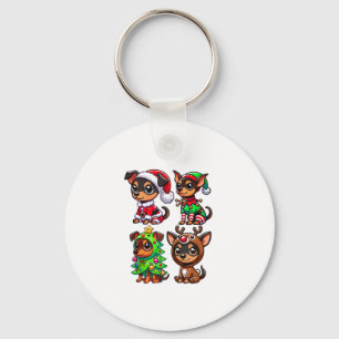 Miniatur Pinscher Weihnachtsbaum Santa Elf Costum Schlüsselanhänger