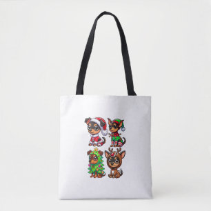 Miniatur Pinscher Weihnachtsbaum Santa Elf Costum Tasche