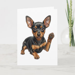 Miniatur Pinscher Welpe Min Pin Hund Papa Mama Hal Karte