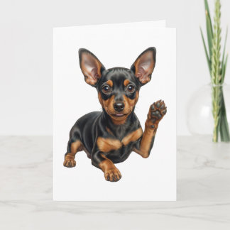 Miniatur Pinscher Welpe Min Pin Hund Papa Mama Hal Karte