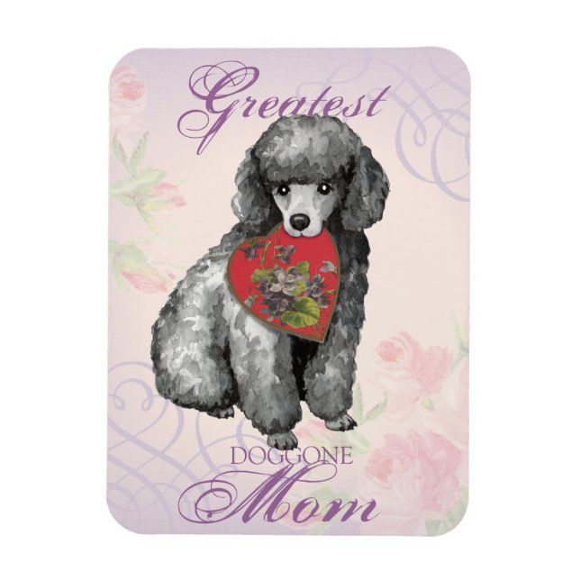 Miniatur-Poodle-Herz-Mama Magnet (Vertikal)