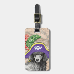 Miniatur Poodle Pirate Gepäckmarke Gepäckanhänger