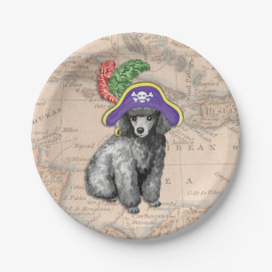 Miniatur Poodle Pirate Pappteller
