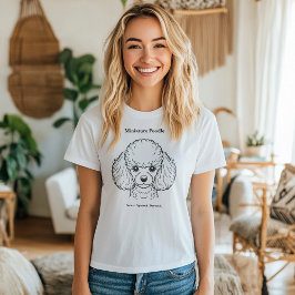 Miniatur Poodle Portrait Schwarze Linie Illustrati T-Shirt