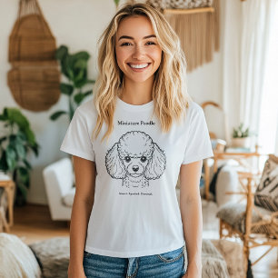 Miniatur Poodle Portrait Schwarze Linie Illustrati T-Shirt