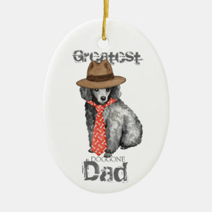 Miniatur Poodle Vater Keramik Ornament