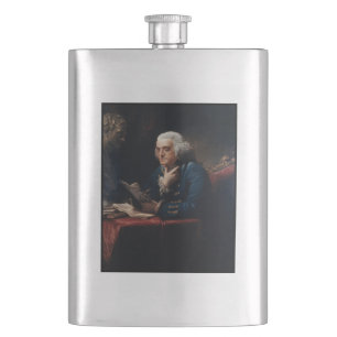 Miniatur-Porträt, Benjamin Franklin Gründungsvater Flachmann