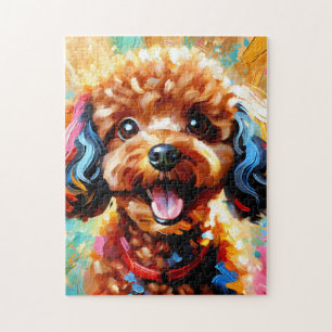 Miniatur Pudel Acryl Druck Geschenk für Hunde Lieb