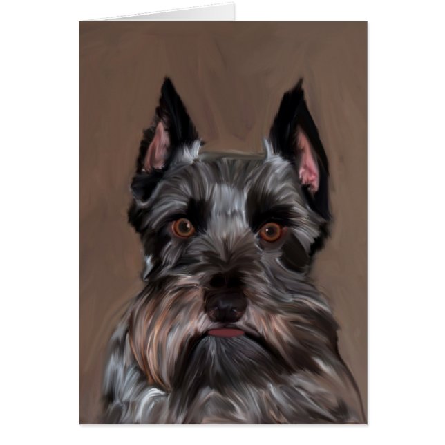 Miniatur Schnauzer Aquarellmalerei (Vorne)