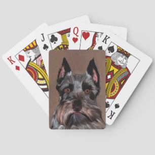 Miniatur Schnauzer Aquarellmalerei Spielkarten