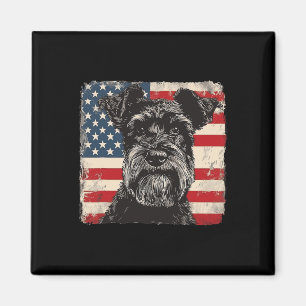 Miniatur Schnauzer Dog Patriotic 4. Juli Geschenk Magnet