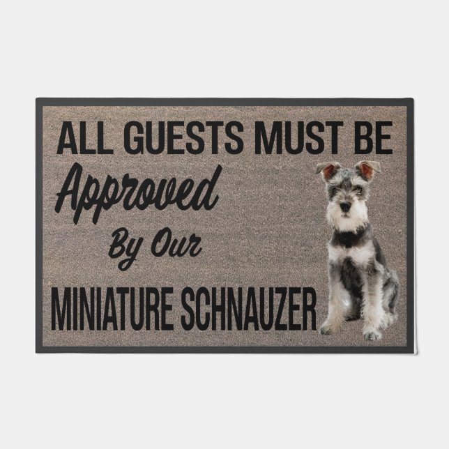 Miniatur Schnauzer-Geschenk, Personalisiert, kunde Fußmatte (Vorderseite)