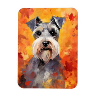 Miniatur Schnauzer HerbstErntedank Magnet