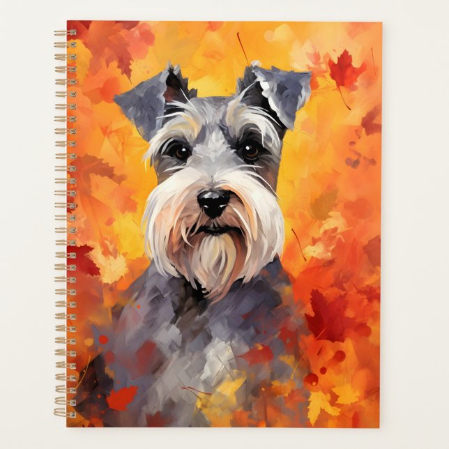 Miniatur Schnauzer HerbstErntedank Planer (Vorderseite)