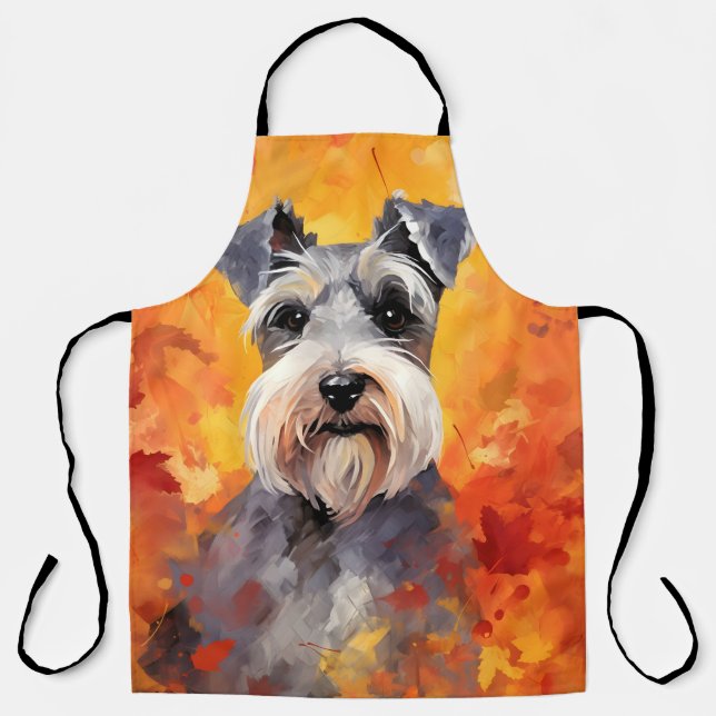 Miniatur Schnauzer HerbstErntedank Schürze (Vorderseite)