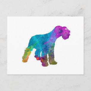 Miniatur-Schnauzer in Aquarellfarbe Postkarte