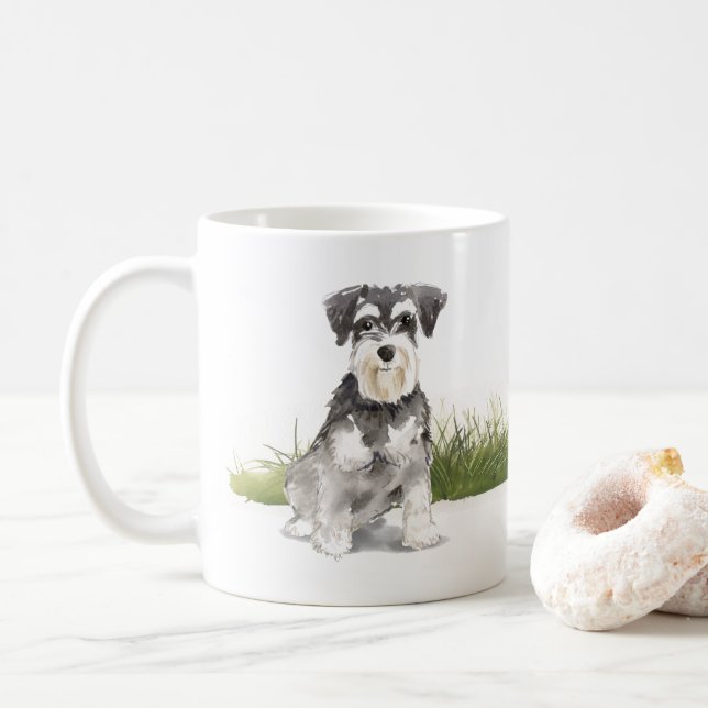 Miniatur-Schnauzer Kaffeetasse (Mit Donut)
