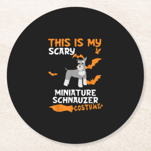 Miniatur Schnauzer Kostüm Halloween Lazy Beängstig Runder Pappuntersetzer