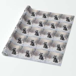 Miniatur Schnauzer lassen es Schnee Weihnachten Geschenkpapier