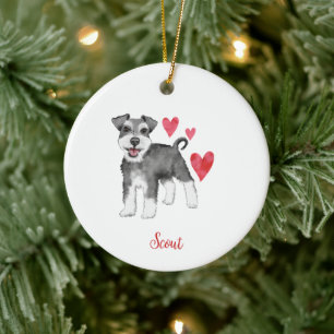 Miniatur Schnauzer Mini Schnauzer Custom Text Keramik Ornament