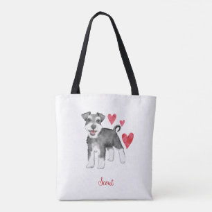 Miniatur Schnauzer Mini Schnauzer Custom Text Tasche