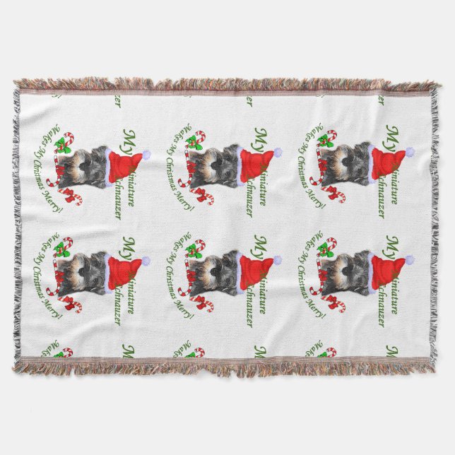 Miniatur Schnauzer Weihnachten Decke (Vorderseite)