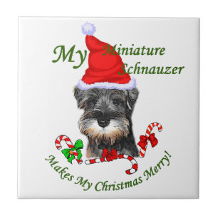 Miniatur Schnauzer Weihnachten Fliese