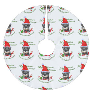 Miniatur Schnauzer Weihnachten Polyester Weihnachtsbaumdecke