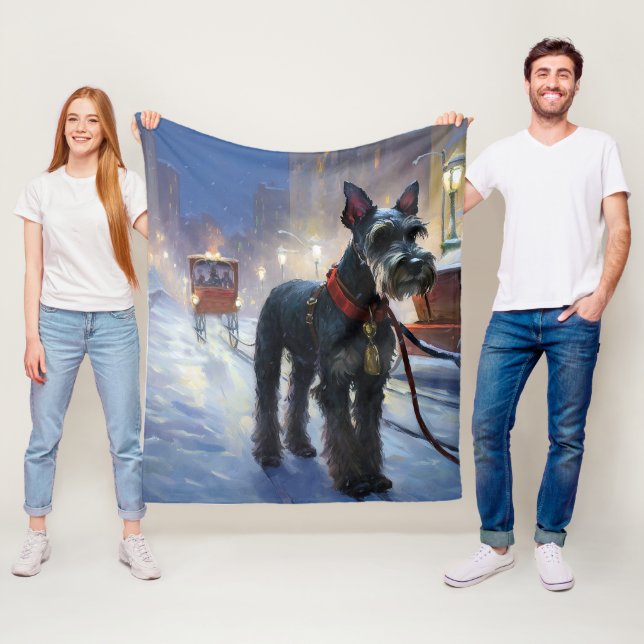 Miniatur Schnauzer Weihnachtsfeiertage Fleecedecke (Beispiel)