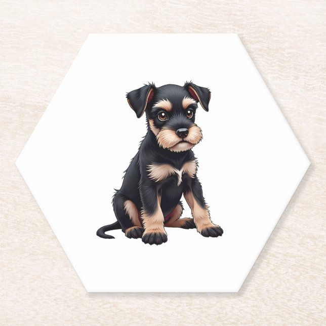 Miniatur Schnauzer Welpe (3) Untersetzer (Vorderseite)