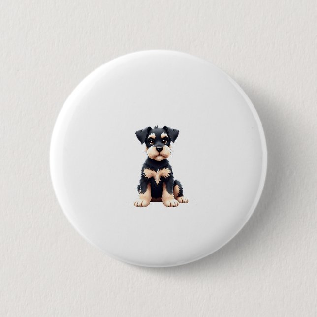 Miniatur Schnauzer Welpe (4) Button (Vorderseite)