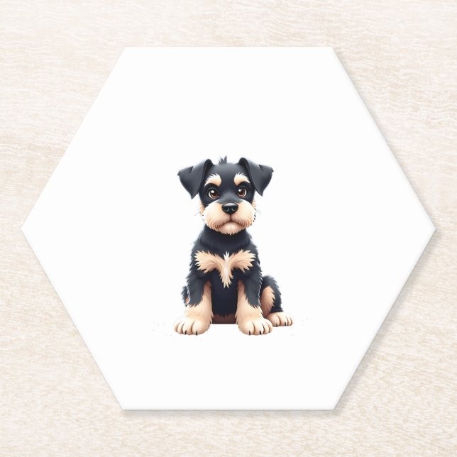 Miniatur Schnauzer Welpe (4) Untersetzer (Vorderseite)