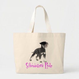 Miniatur Schnauzer Welpe Fuchsia Rosa Liebe Jumbo Stoffbeutel