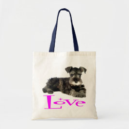 Miniatur Schnauzer Welpen Hund Rosa Liebe Tragetasche