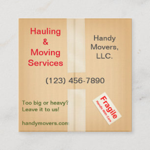 Miniatur-Versandbox Handyman Hauling Moving Quadratische Visitenkarte