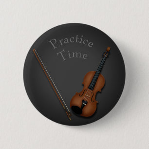 Miniatur-Violine und Bow innen Personalisiert Button