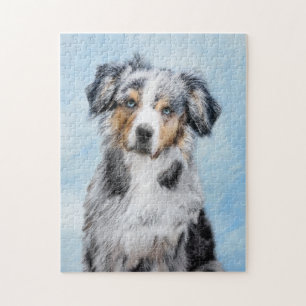 Miniaturamerikanische Hirtenmalerei - Hundekunst