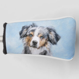 Miniaturamerikanische Hirtenmalerei - Hundekunst Golf Headcover