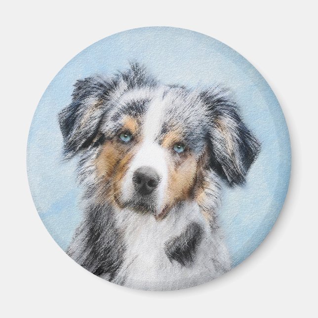 Miniaturbild Amerikanischer Hirtenmaler - Hundekun Magnet (Vorne)