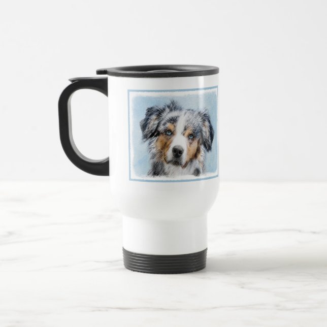 Miniaturbild Amerikanischer Hirtenmaler - Hundekun Reisebecher (Links)