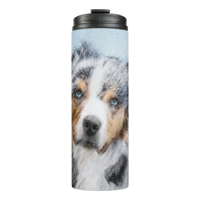 Miniaturbild Amerikanischer Hirtenmaler - Hundekun Thermosbecher (Vorderseite)