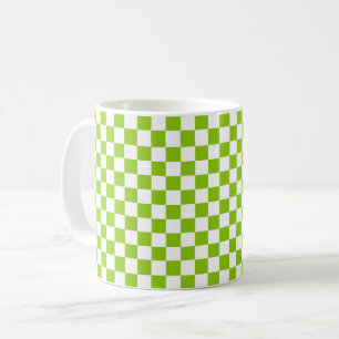 Miniaturbild des Karos in Kalkgrün und Weiß Kaffeetasse