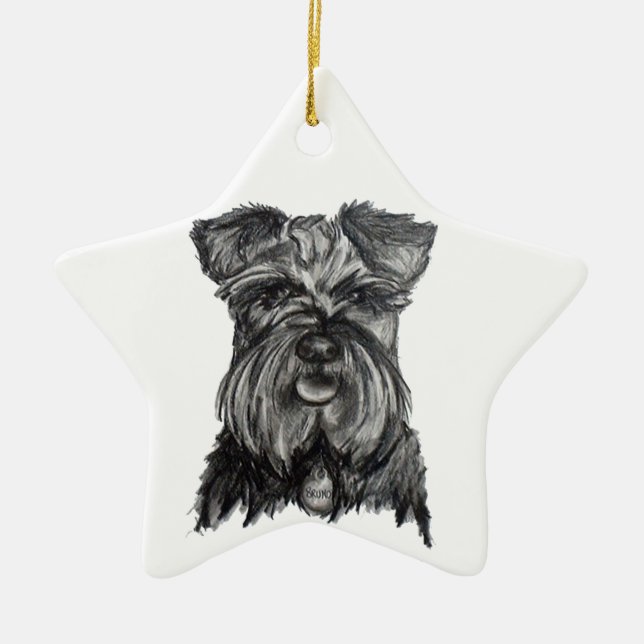 Miniaturdeutscher Schnauzer Keramikornament (Vorne)