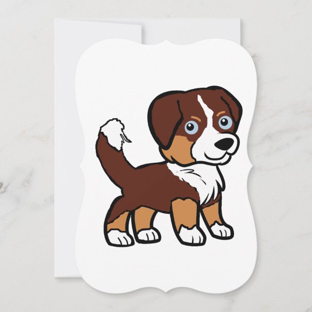 Miniature American Shepherd Red Tri avec carte Que (Devant)