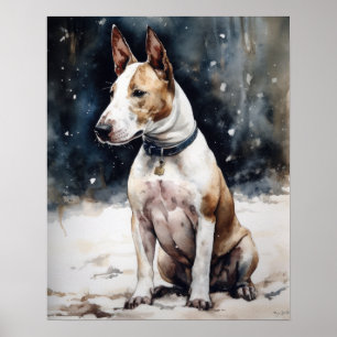 Miniature Bull Terrier Dog Art Imprimer Poster
